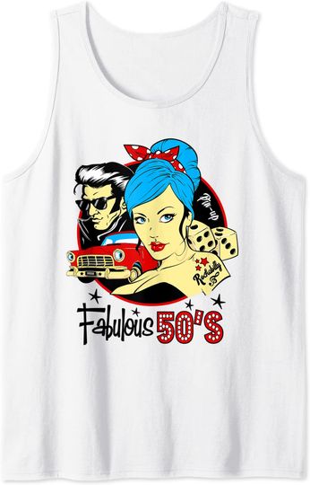 Rockabilly Girl Tank Top 1950s Sock Hop Dance Rockabilly Pin up Girl Doo Wop Rocker