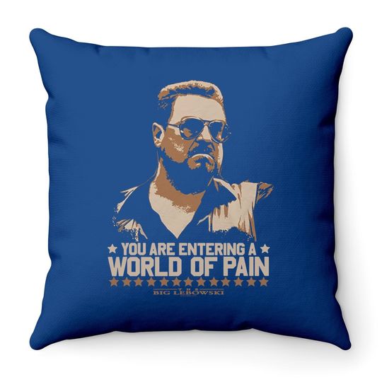 Ripple Junction Big Lebowski Adult World Of Pain Light Weight 100% Cotton Crew Throw Pillow