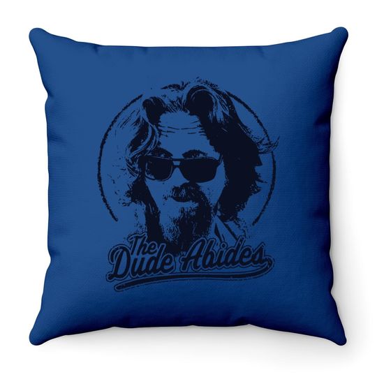 The Big Lebowski The Dude Abides Classic Circle Logo Throw Pillow