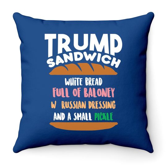 Trump Sandwich Anti-trump Impeachment Funny Throw Pillow