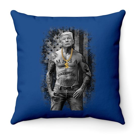 Patriotic Gangster Anti Liberal Pro Trump Republican Gifts Throw Pillow