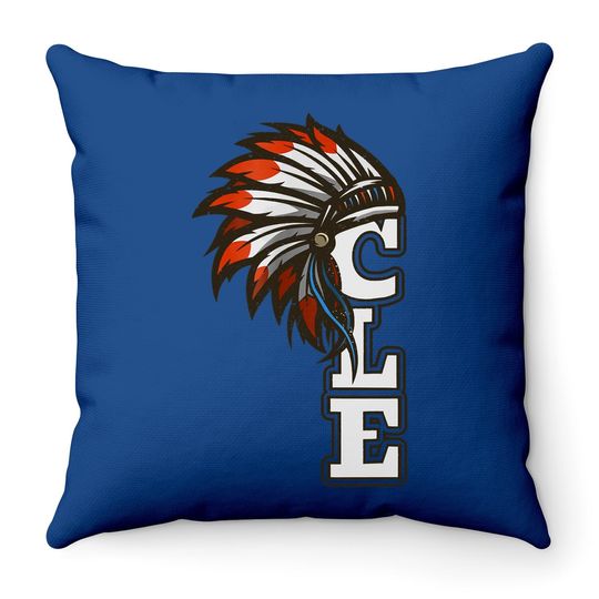 Cle Cleveland Ohio Native American Indian Tribe Throw Pillow