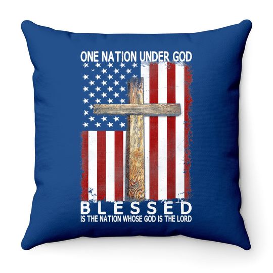 One Nation Under God Christian Jesus Throw Pillow
