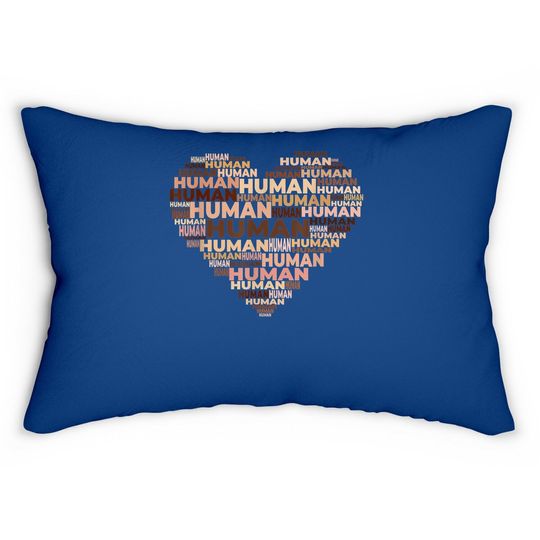 Human Skin Tone Heart Anti-racist Lumbar Pillow