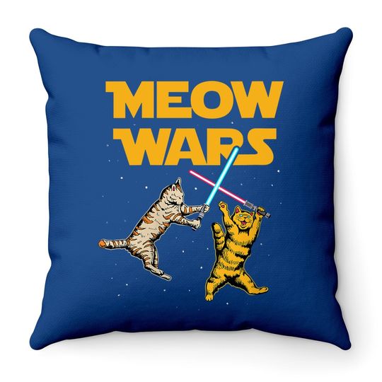 Meow Wars -cat Lover Gift Throw Pillow