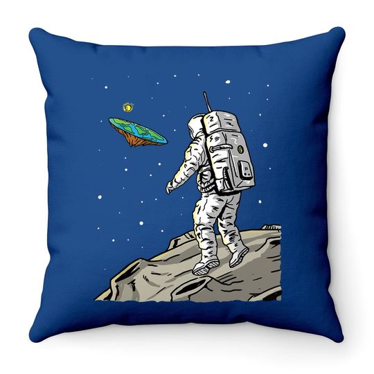 Flat Earth Moon Landing Conspiracy Theory Anti Scientism Throw Pillow