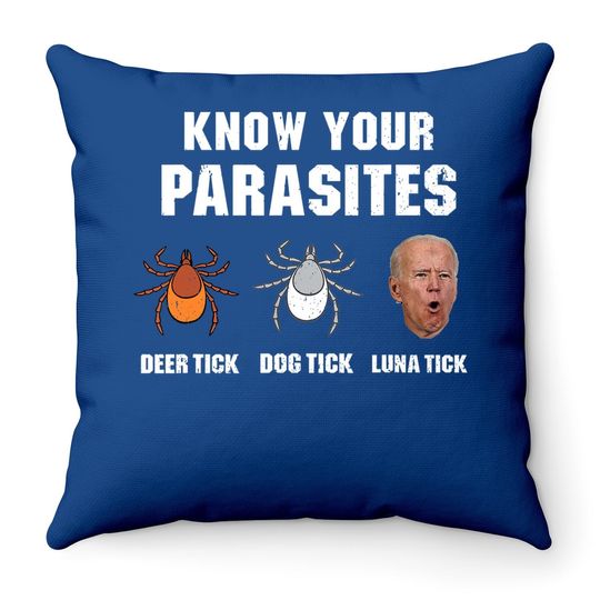 Know Your Parasites Anti Joe Biden Throw Pillow