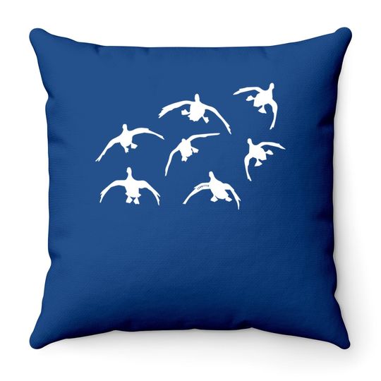 Duck Hunting Seven Drakes By Committed Waterfowl Throw Pillow