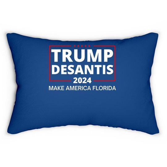 Trump Desantis 2024 Make America Florida Republican Election Lumbar Pillow