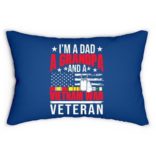 Veteran Day I'm A Dad A Grandpa A Vietnam War Lumbar Pillow