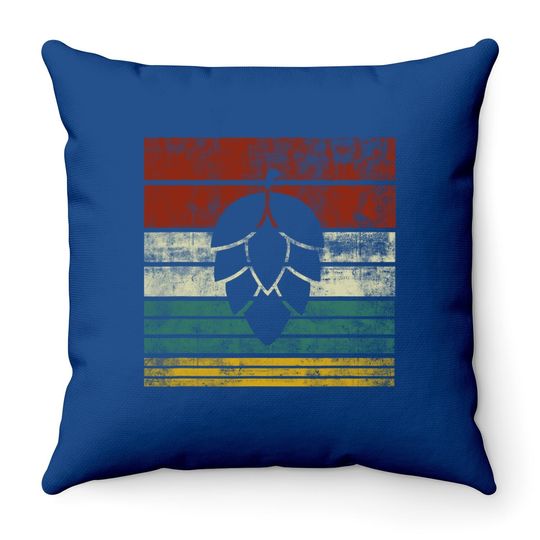 Vintage Hop Leaf Throw Pillow Home Brewers & Lovers Of Hoppy Beer Throw Pillow