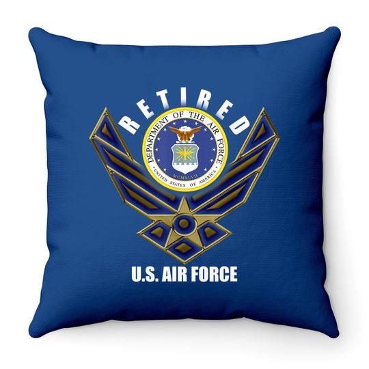 Retired Us Air Force Veteran Throw Pillow Retirement Throw Pillow