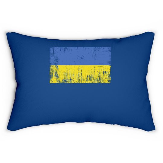Ukraine Flag Football Fan Lumbar Pillow
