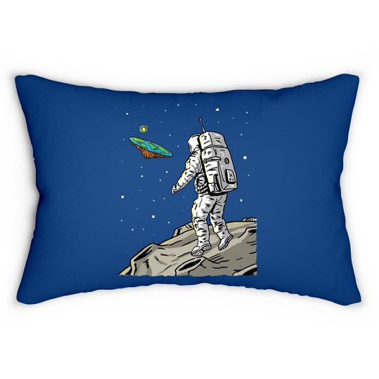 Flat Earth Moon Landing Conspiracy Theory Anti Scientism Lumbar Pillow