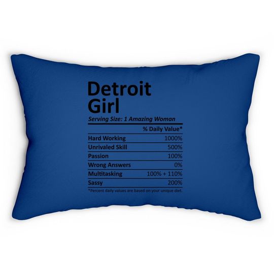 Detroit Girl Mi Michigan Funny City Home Roots Usa Lumbar Pillow