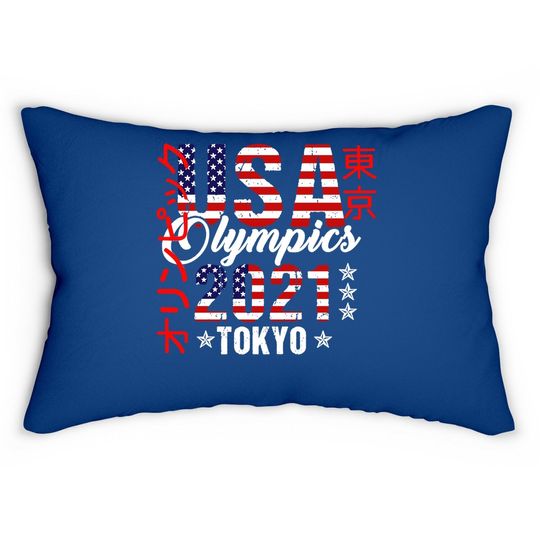 Tokyo Olympic Lumbar Pillow Team Usa Lumbar Pillow For American Flag Tokyo Olympics 2021 Lumbar Pillow