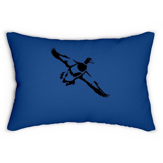 Single Drake Duck Hunting Committed Waterfowl Lumbar Pillow