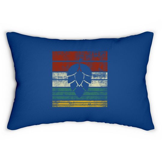 Vintage Hop Leaf Lumbar Pillow Home Brewers & Lovers Of Hoppy Beer Lumbar Pillow