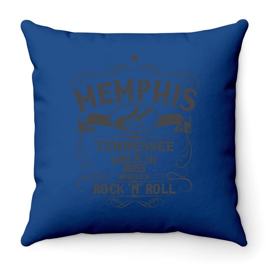 Memphis Tennessee Blues Country Music Guitar Throw Pillow