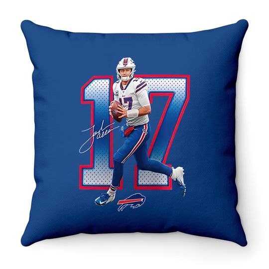 Josh Allen Royal Buffalo Bills Powerhouse Player Graphic Throw Pillow