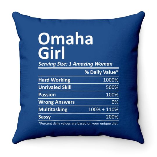 Omaha Girl Nebraska Throw Pillow