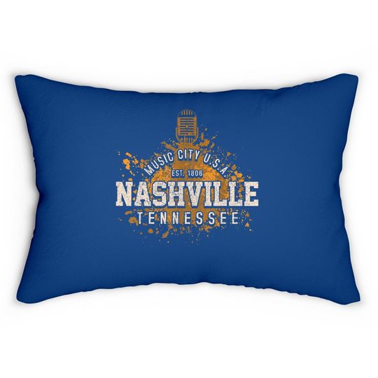 Nashville Music City Tennessee Country Music Lumbar Pillow