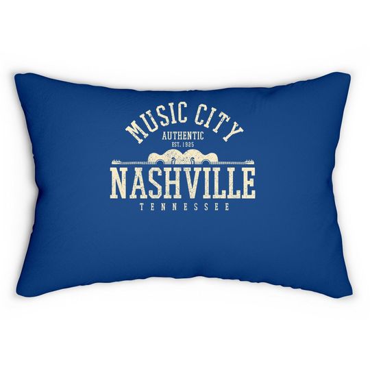 Nashville Tennessee Country Music City Guitar Lumbar Pillow