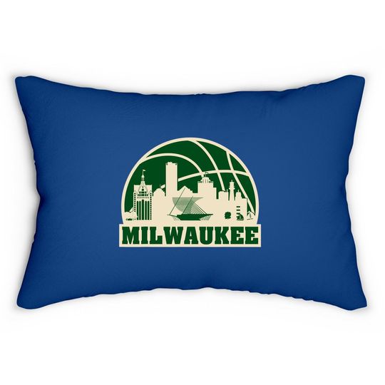 Milwaukee Basketball Vintage Cityscape Lumbar Pillow