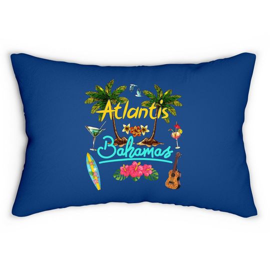 Atlantis Bahamas Beach Summer Palm Lumbar Pillow