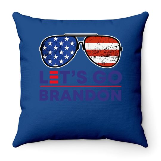 Let's Go Brandon Conservative Anti Liberal Us Flag Throw Pillow