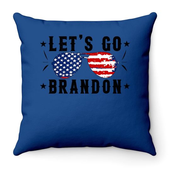 Lets Go Brandon - Let's Go Brandon Anti Liberal Us Flag Throw Pillow
