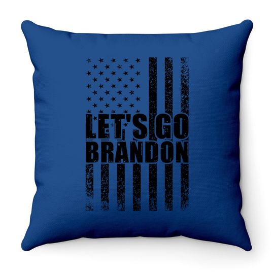 Let’s Go Brandon Conservative Anti Liberal Us Flag Throw Pillow