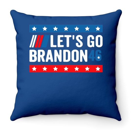 Let's Go Brandon Tee Conservative Anti Liberal Us Flag Throw Pillow