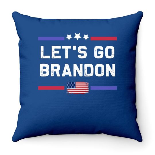 Let's Go Brandon Conservative Anti Liberal Us Flag Throw Pillow