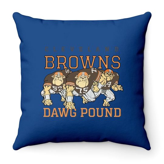 Dawg Pound Retro Cleveland Browns Throw Pillow