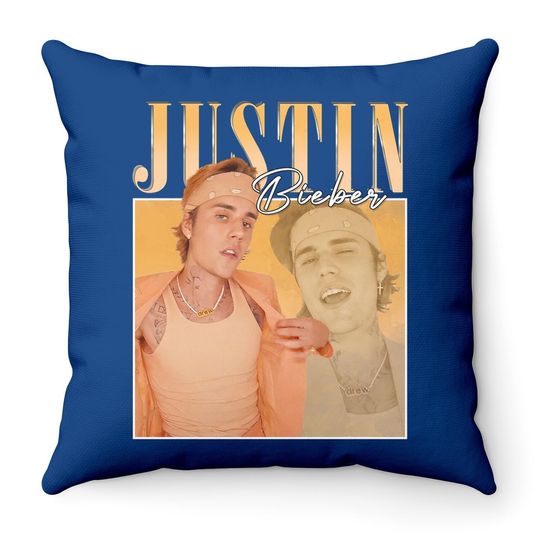 Vintage Justin Bieber Homage Throw Pillow