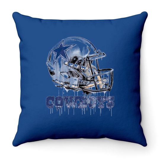 Dallas Cowboys Drip Helmet Throw Pillow