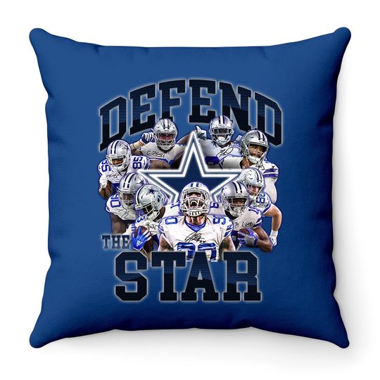 Defend The Star Dallas Cowboys Throw Pillow