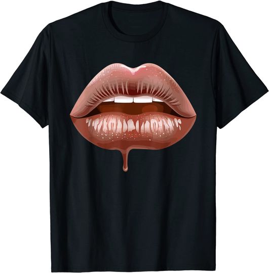 Rose Gold T-Shirt Lips Kiss