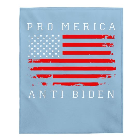 Pro America Anti Biden Flag Impeach Joe Biden Anti Biden Baby Blanket