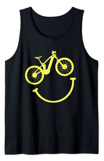 Smile Face Tank Top Bike Smiley Face Funny MTB Cycling