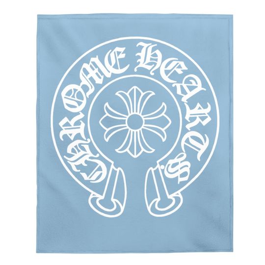 Chrome Heart Print Baby Blanket Crew Neck Baby Blanket
