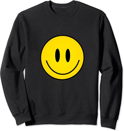 Smiley Face Sweatshirt Retro Happy Vibe