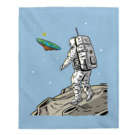 Flat Earth Moon Landing Conspiracy Theory Anti Scientism Baby Blanket