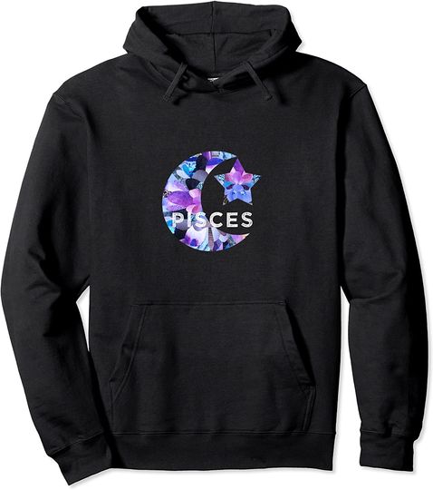 Pisces Art Hoodie  ZODIAC BIRTHDAY ASTROLOGY STAR MOON SUN SIGN Pullover