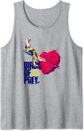 Black Broken Heart Tank Top Birds of Prey Harley Quinn