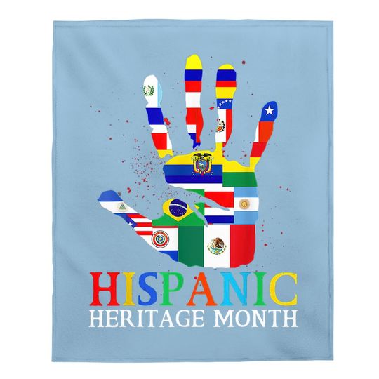 National Hispanic Heritage Flag Countries Hands Latino Baby Blanket