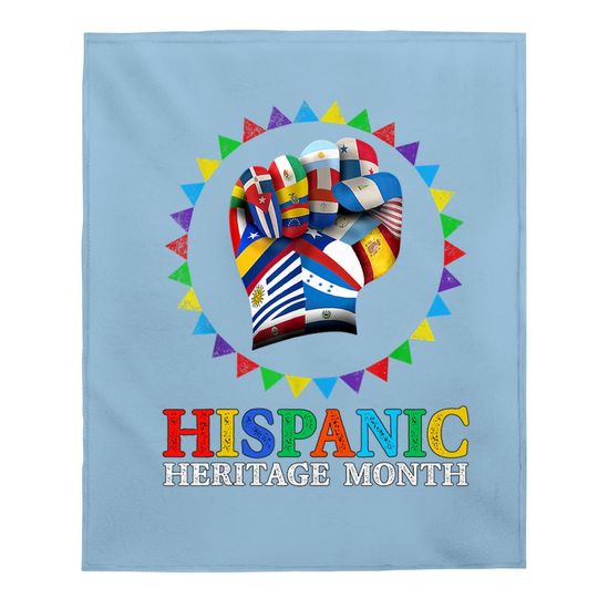 Hispanic Heritage Month Strong Latino Hand Countries Flag Baby Blanket
