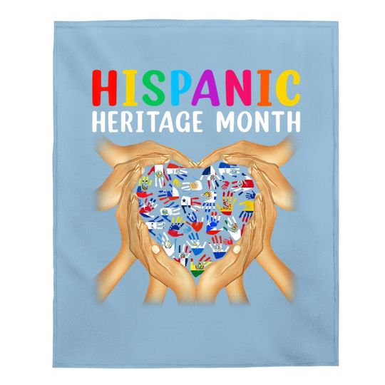 Hispanic Heritage Countries Hands Heart Flags Latina Power Baby Blanket