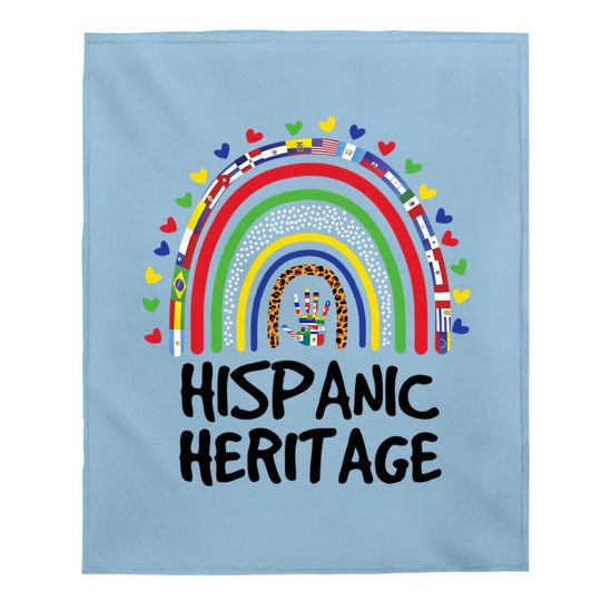 National Hispanic Heritage Month Rainbow All Countries Flags Baby Blanket